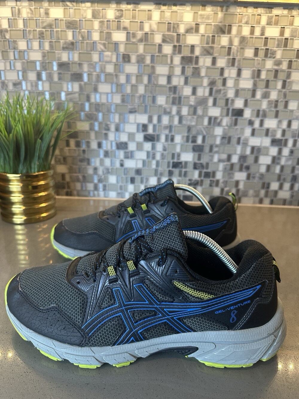 ASICS Gel-Venture 8 Extra Wide Men’s Trail Shoes Black Blue US 10